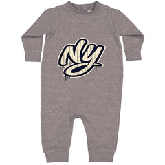 NYC New York City Grunge Street Toddler Hoodie Or Infant Fleece Romper Heather Grey