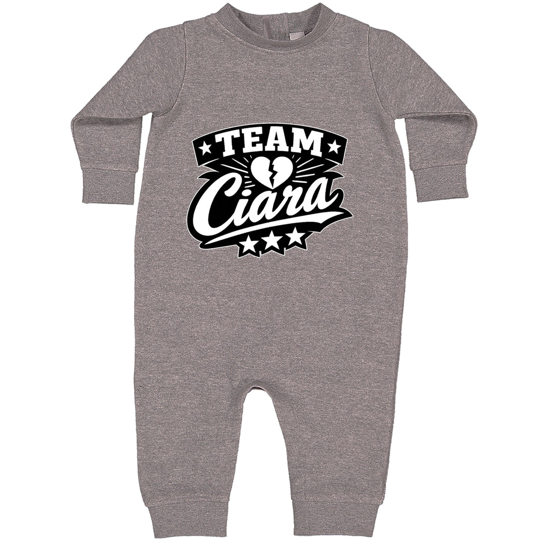 Team Ciara Scamanda Broken Heart Toddler Hoodie Or Infant Fleece Romper Heather Grey