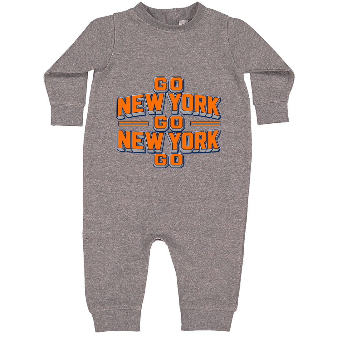 Go New York Go Basketball Toddler Hoodie Or Infant Fleece Romper Heather Grey