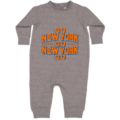Go New York Go Basketball Toddler Hoodie Or Infant Fleece Romper Heather Grey