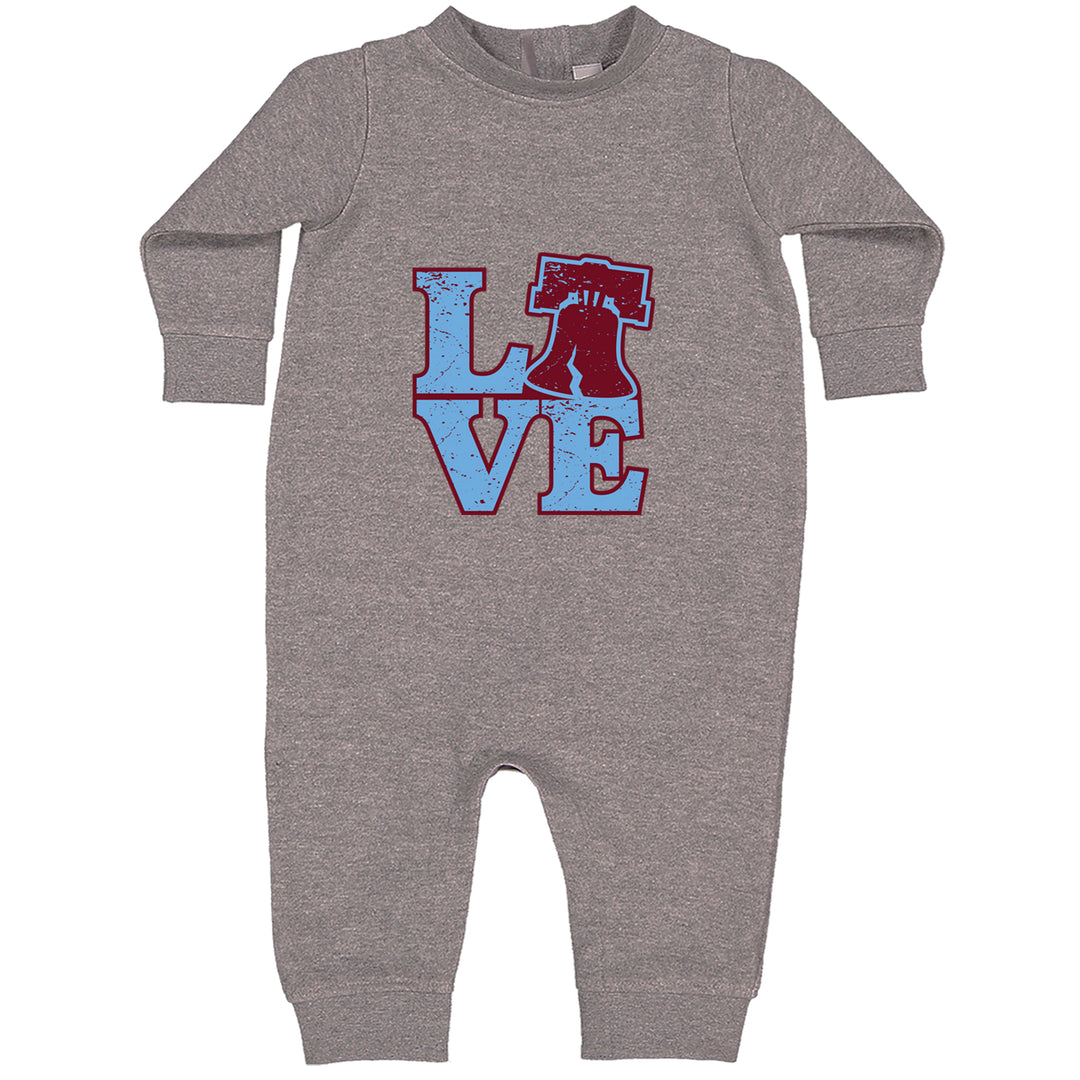 Love Philly Liberty Bell Toddler Hoodie Or Infant Fleece Romper Heather Grey