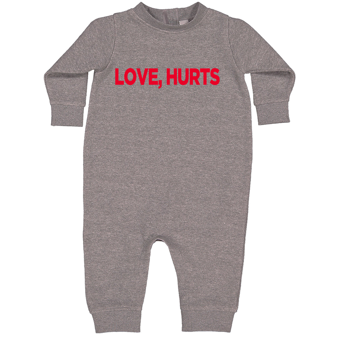 Love Hurts Toddler Hoodie Or Infant Fleece Romper Heather Grey