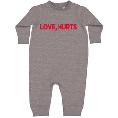 Love Hurts Toddler Hoodie Or Infant Fleece Romper Heather Grey