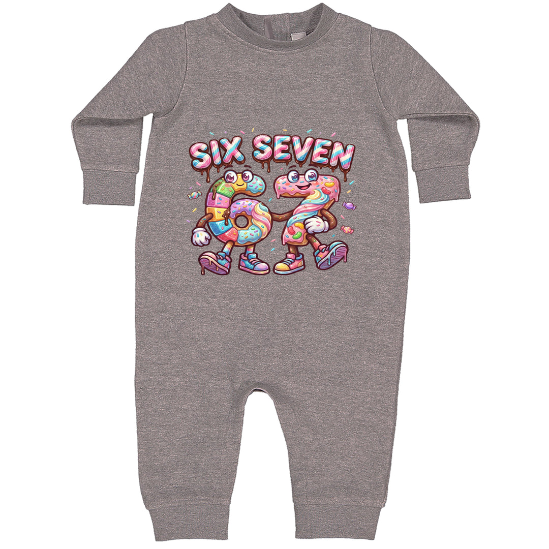 67 Candy Swirl Meme Toddler Hoodie Or Infant Fleece Romper Heather Grey