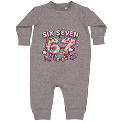 67 Candy Swirl Meme Toddler Hoodie Or Infant Fleece Romper Heather Grey