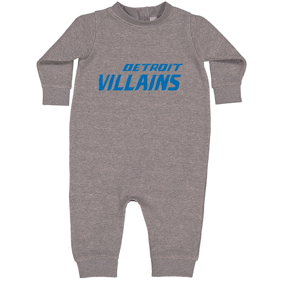 Detroit Villains Grit Football Toddler Hoodie Or Infant Fleece Romper Heather Grey