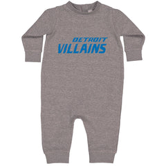 Detroit Villains Grit Football Toddler Hoodie Or Infant Fleece Romper Heather Grey