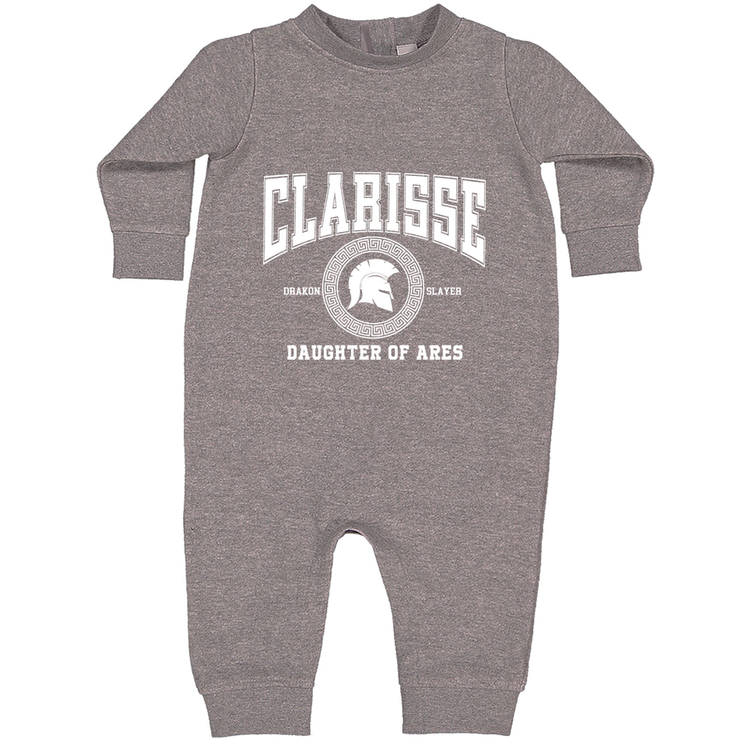 Clarisse Daughter of Ares Battle Ready Toddler Hoodie Or Infant Fleece Romper Heather Grey
