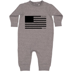 Redacted American Flag Toddler Hoodie Or Infant Fleece Romper Heather Grey