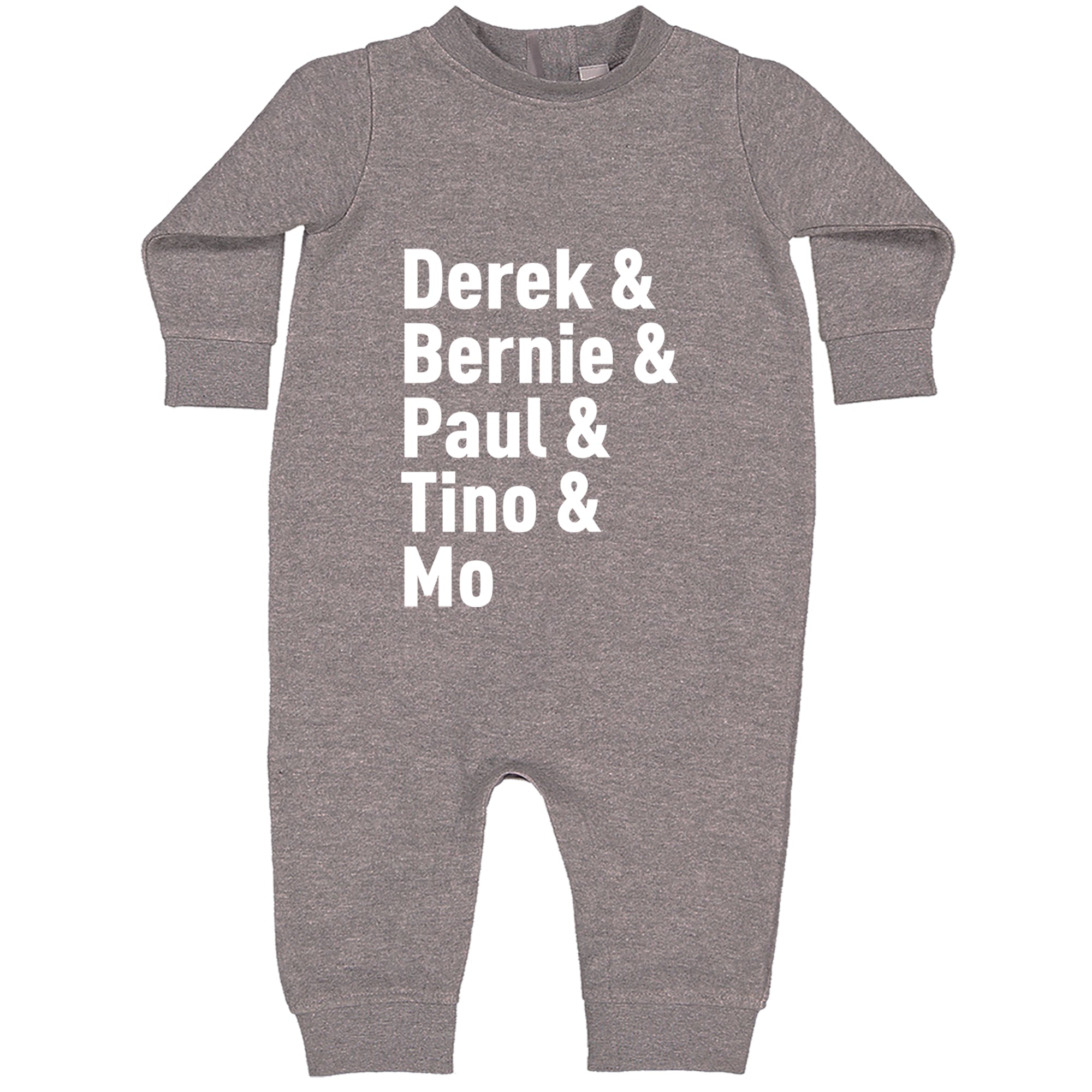 Derek & Bernie & Paul & Tino & Mo Toddler Hoodie Or Infant Fleece Romper Heather Grey