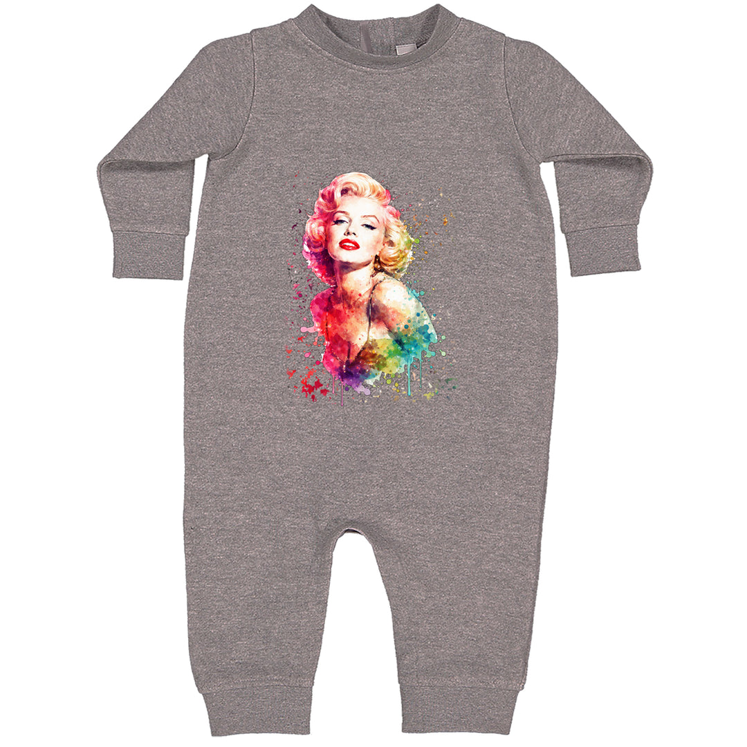 Mrs. Monroe Watercolors Bombshell Toddler Hoodie Or Infant Fleece Romper Heather Grey