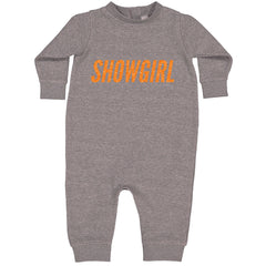 Showgirl Orange Glitter Toddler Hoodie Or Infant Fleece Romper Heather Grey