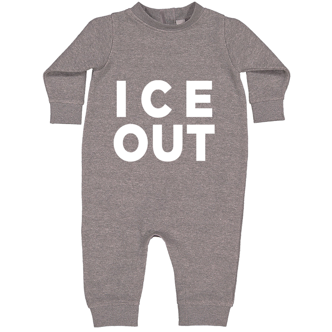 Ice Out Protest Toddler Hoodie Or Infant Fleece Romper Heather Grey