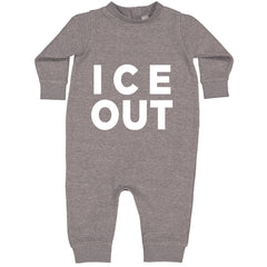 Ice Out Protest Toddler Hoodie Or Infant Fleece Romper Heather Grey