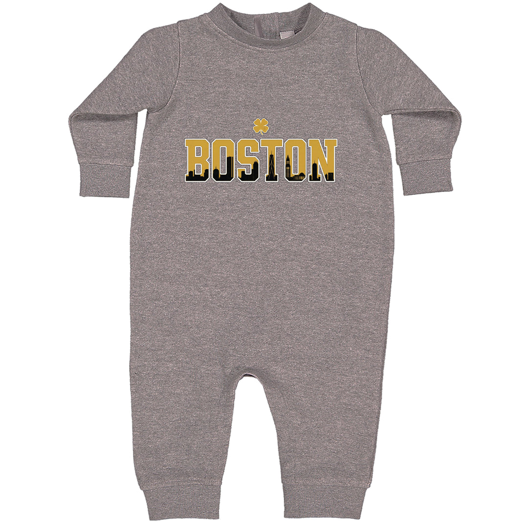 Boston City Pride Irish Toddler Hoodie Or Infant Fleece Romper Heather Grey
