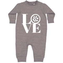 TLC LOVE Dog Rescue Toddler Hoodie Or Infant Fleece Romper Heather Grey