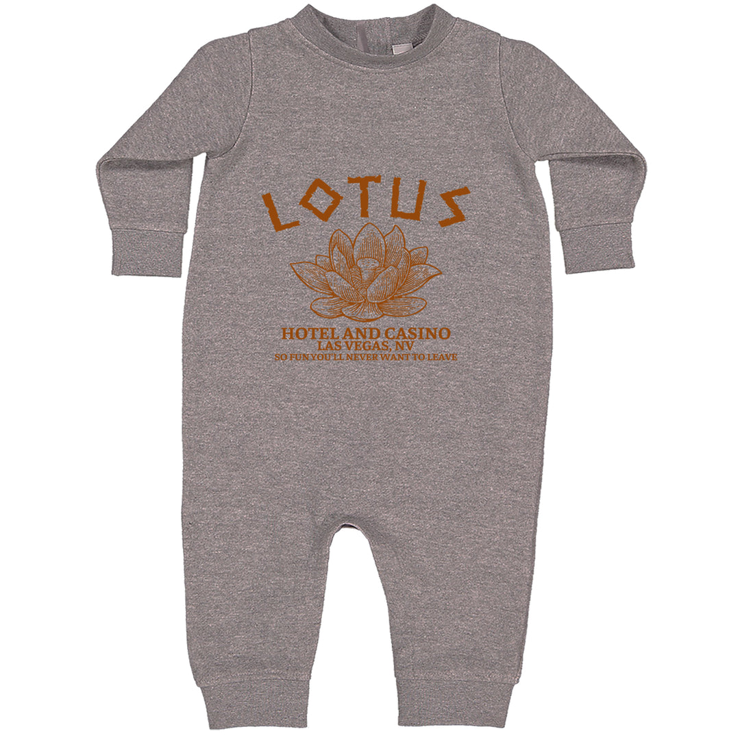 Lotus Hotel and Casino Toddler Hoodie Or Infant Fleece Romper Heather Grey