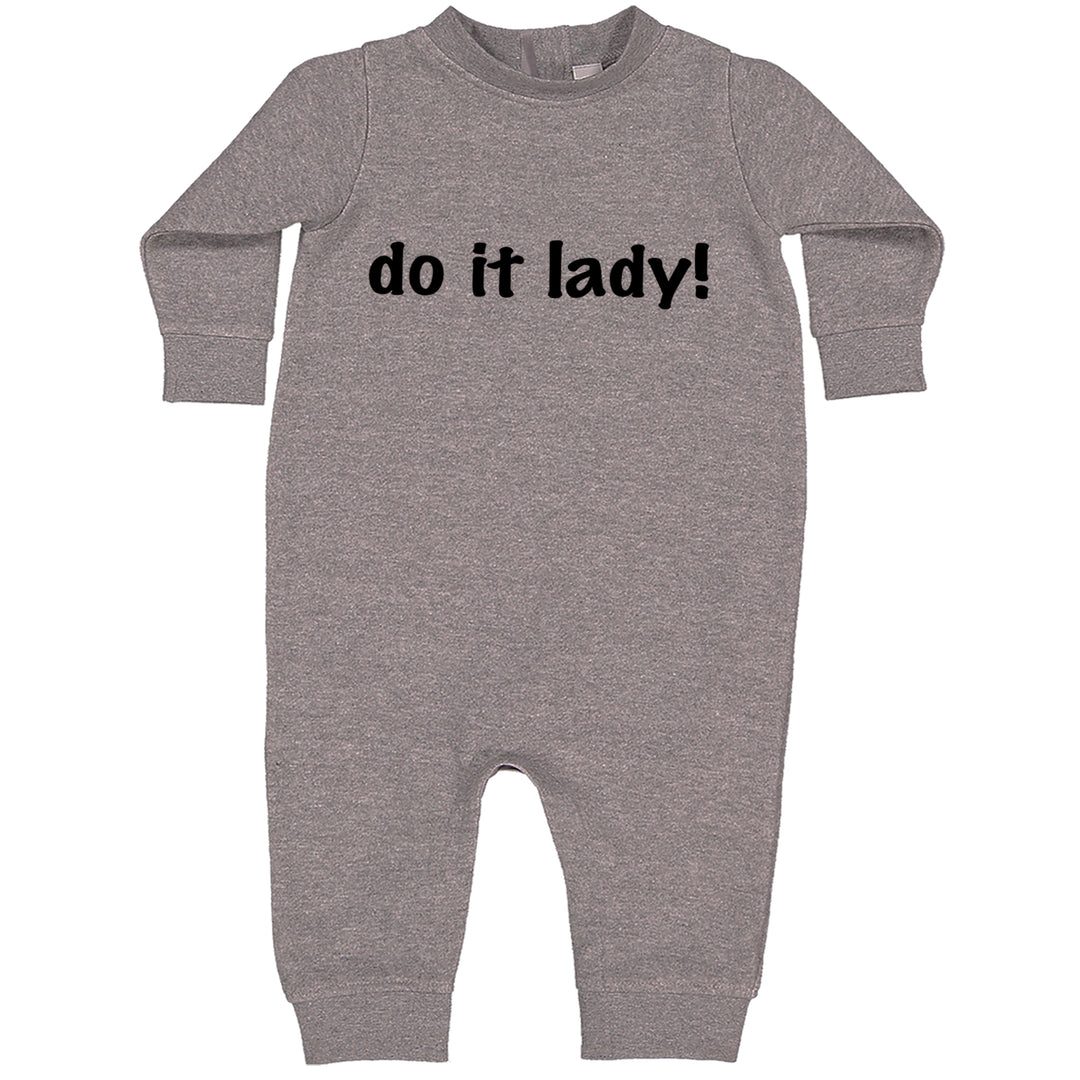Do It Lady Viral Meme Toddler Hoodie Or Infant Fleece Romper Heather Grey