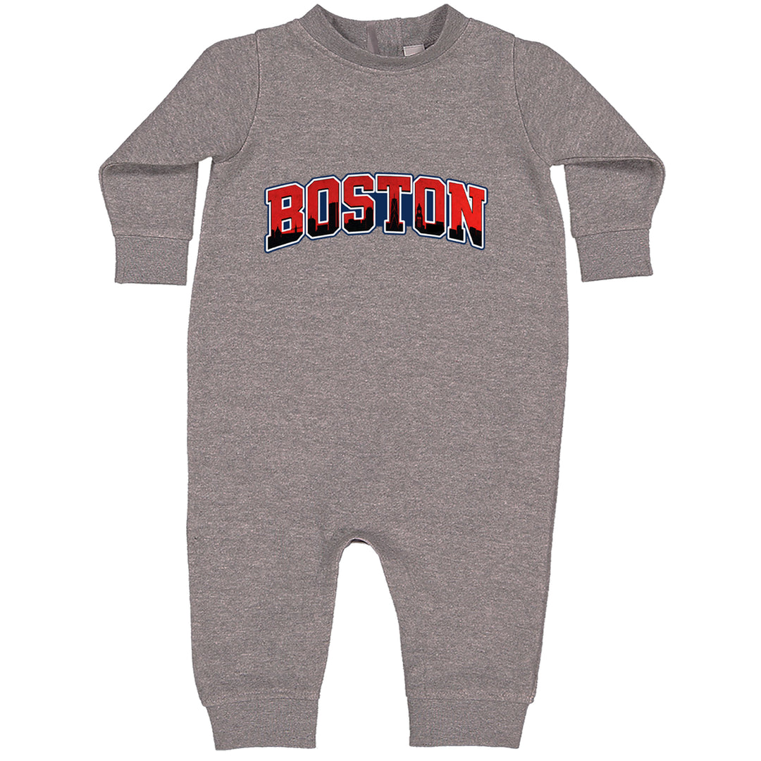 Boston City Pride Skyline Toddler Hoodie Or Infant Fleece Romper Heather Grey