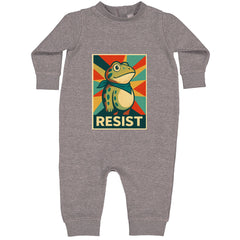 Resist Portland Protest Frog Toddler Hoodie Or Infant Fleece Romper Heather Grey