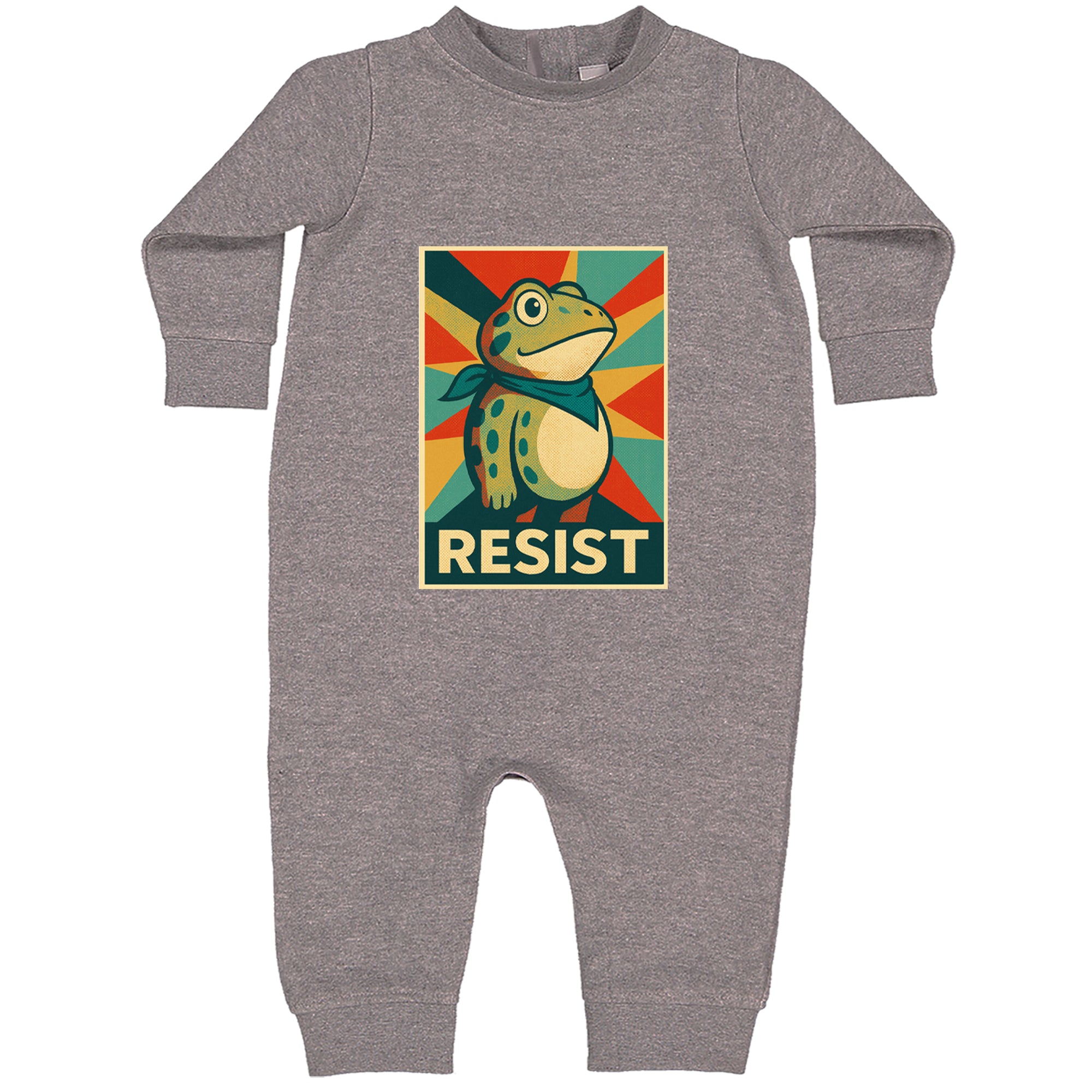 Resist Portland Protest Frog Toddler Hoodie Or Infant Fleece Romper Heather Grey
