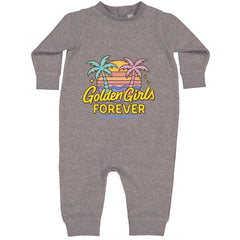 Golden Girls Forever Retro Sunset Toddler Hoodie Or Infant Fleece Romper Heather Grey