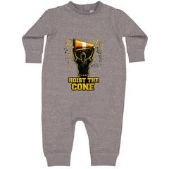 Hoist The Cone Pittsburgh Pride Toddler Hoodie Or Infant Fleece Romper Heather Grey