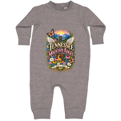 Tennessee Mountain Angel Wings Dolly Toddler Hoodie Or Infant Fleece Romper Heather Grey