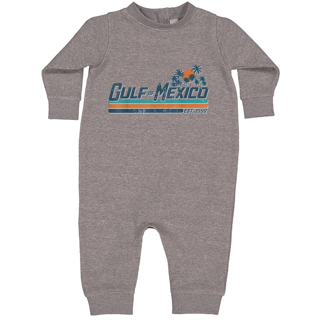 Gulf Of Mexico Established Year 1550 Toddler Hoodie Or Infant Fleece Romper Heather Grey