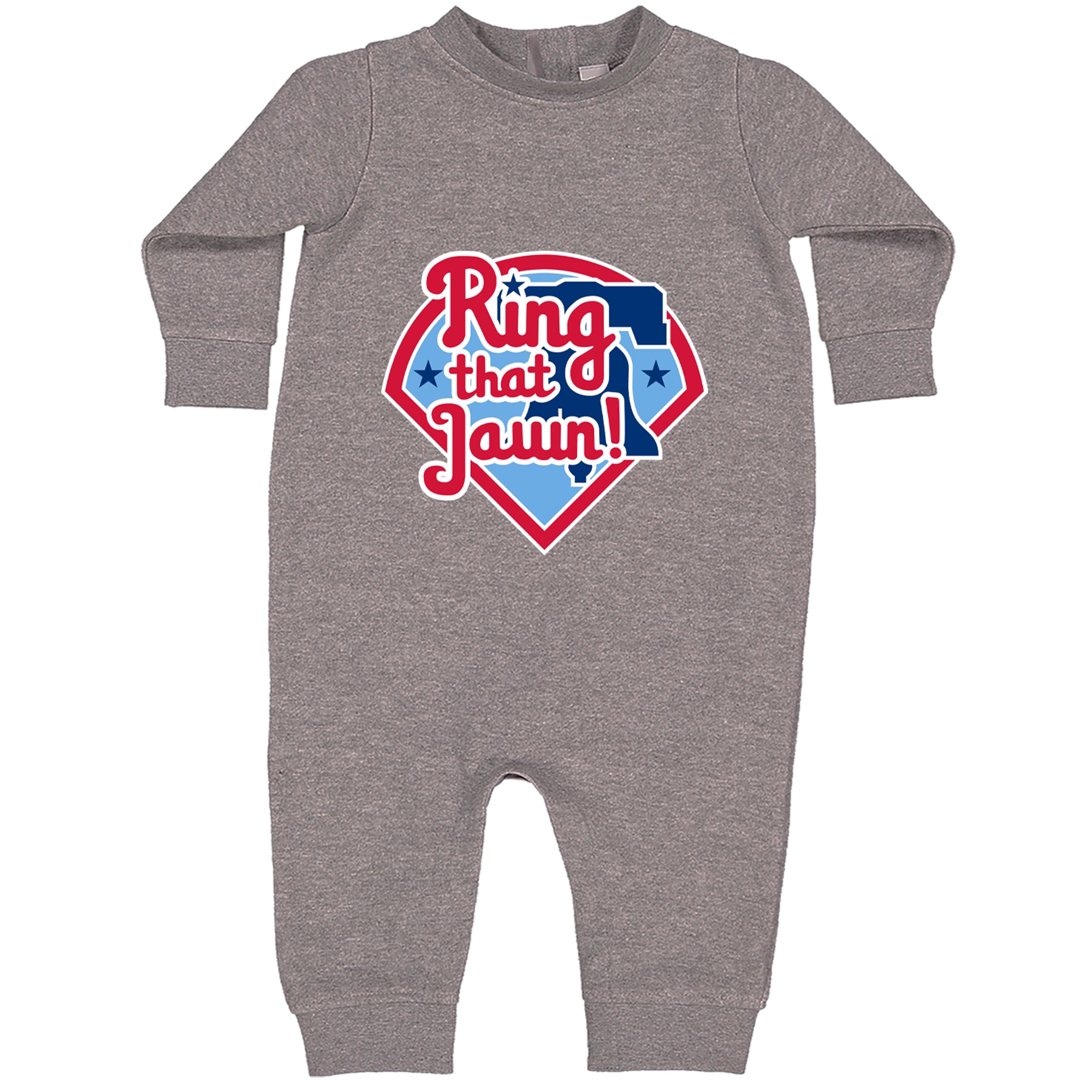 Ring That Jawn Philly Baseball Toddler Hoodie Or Infant Fleece Romper Heather Grey