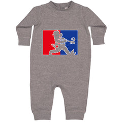 Batter Up Philly Baseball Phan Toddler Hoodie Or Infant Fleece Romper Heather Grey