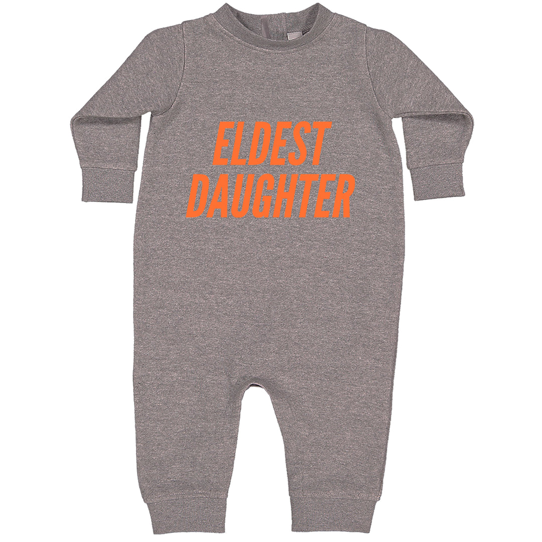 Eldest Daughter Toddler Hoodie Or Infant Fleece Romper Heather Grey