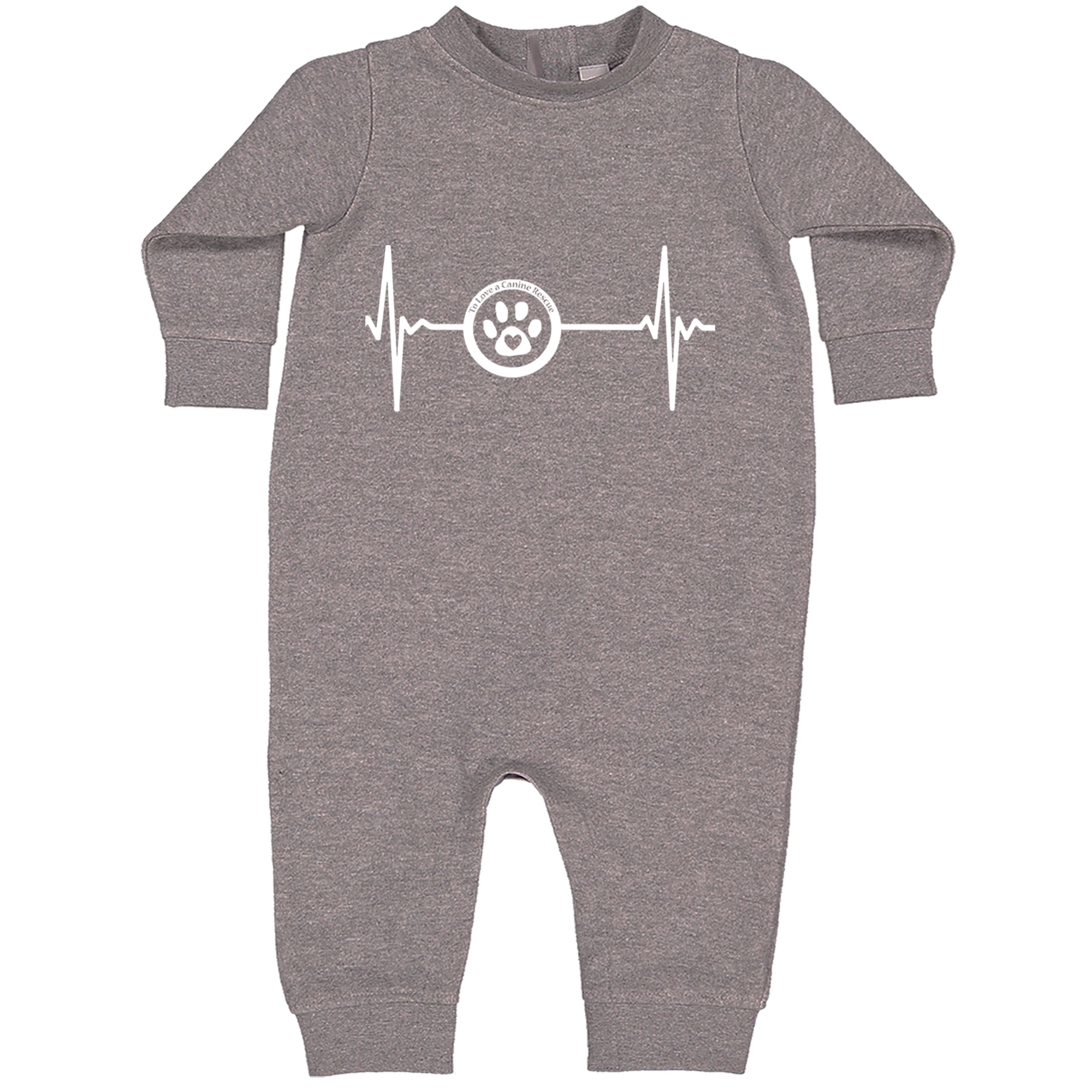 TLC Rescue Heartbeat Toddler Hoodie Or Infant Fleece Romper Heather Grey