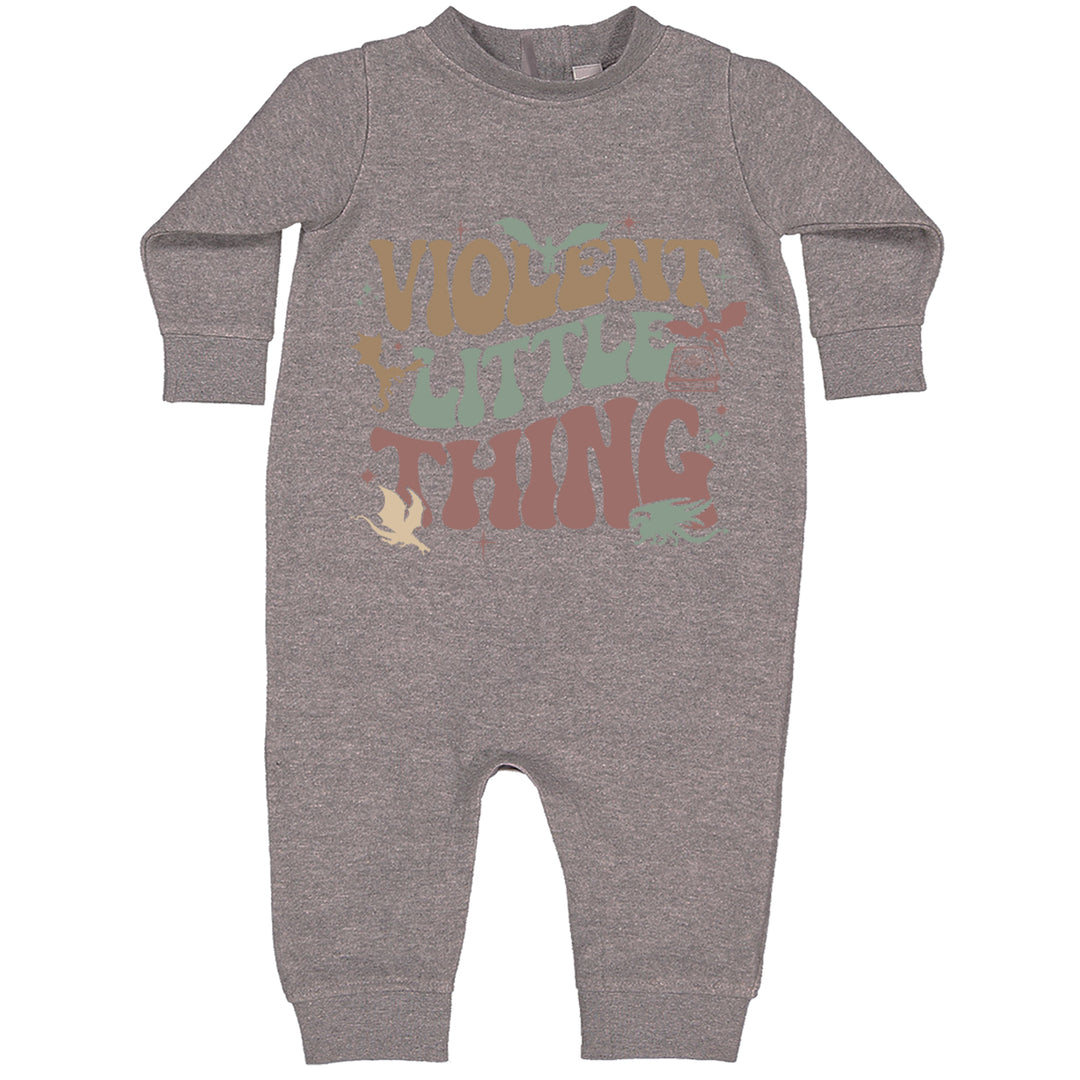 Violent Little Thing Dragon graphic on Toddler Hoodie and Baby Fleece Onesie in Heather Grey alternate view 2