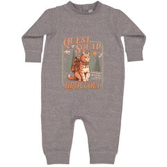Quest Squad Broccoli Cat Fantasy Reader  Toddler Hoodie Or Infant Fleece Romper Heather Grey
