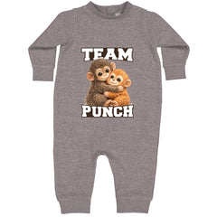 Team Punch Panchi-kun Monkey Toddler Hoodie Or Infant Fleece Romper Heather Grey