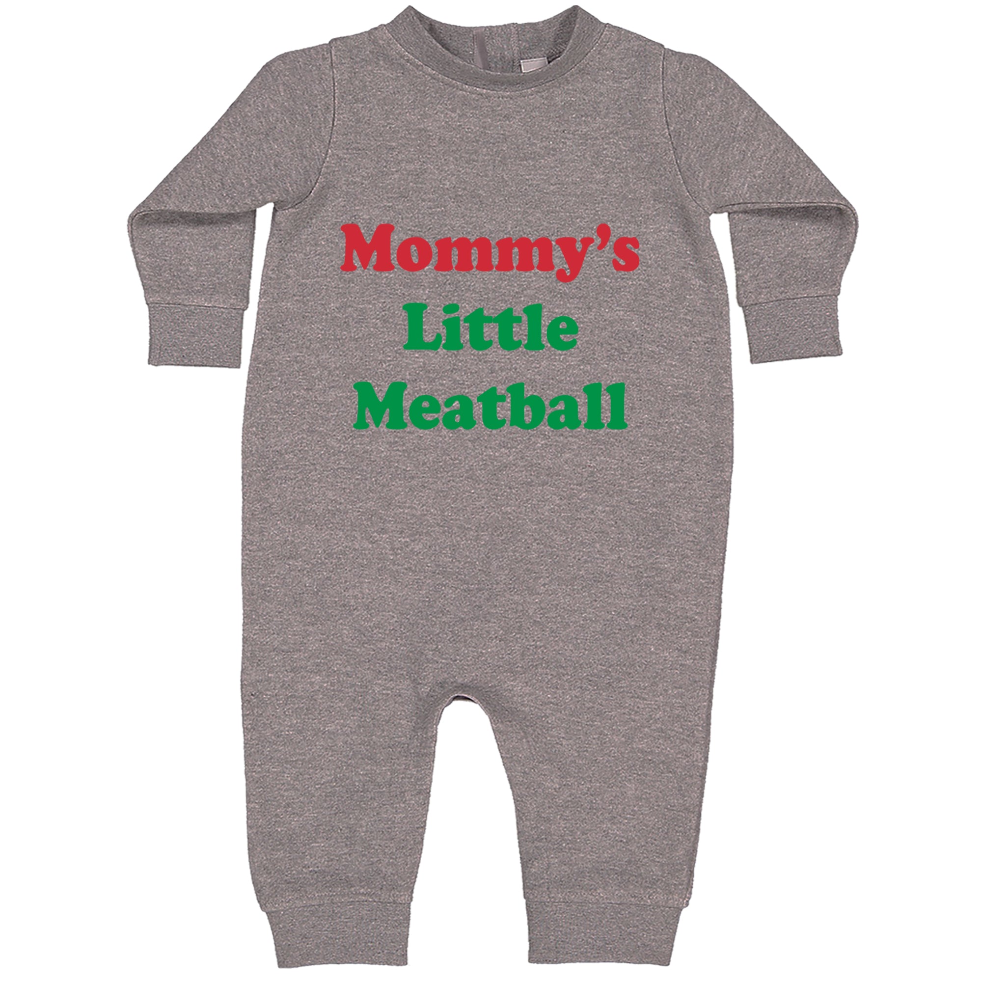 Mommy's Little Meatball Love Island Toddler Hoodie Or Infant Fleece Romper Heather Grey