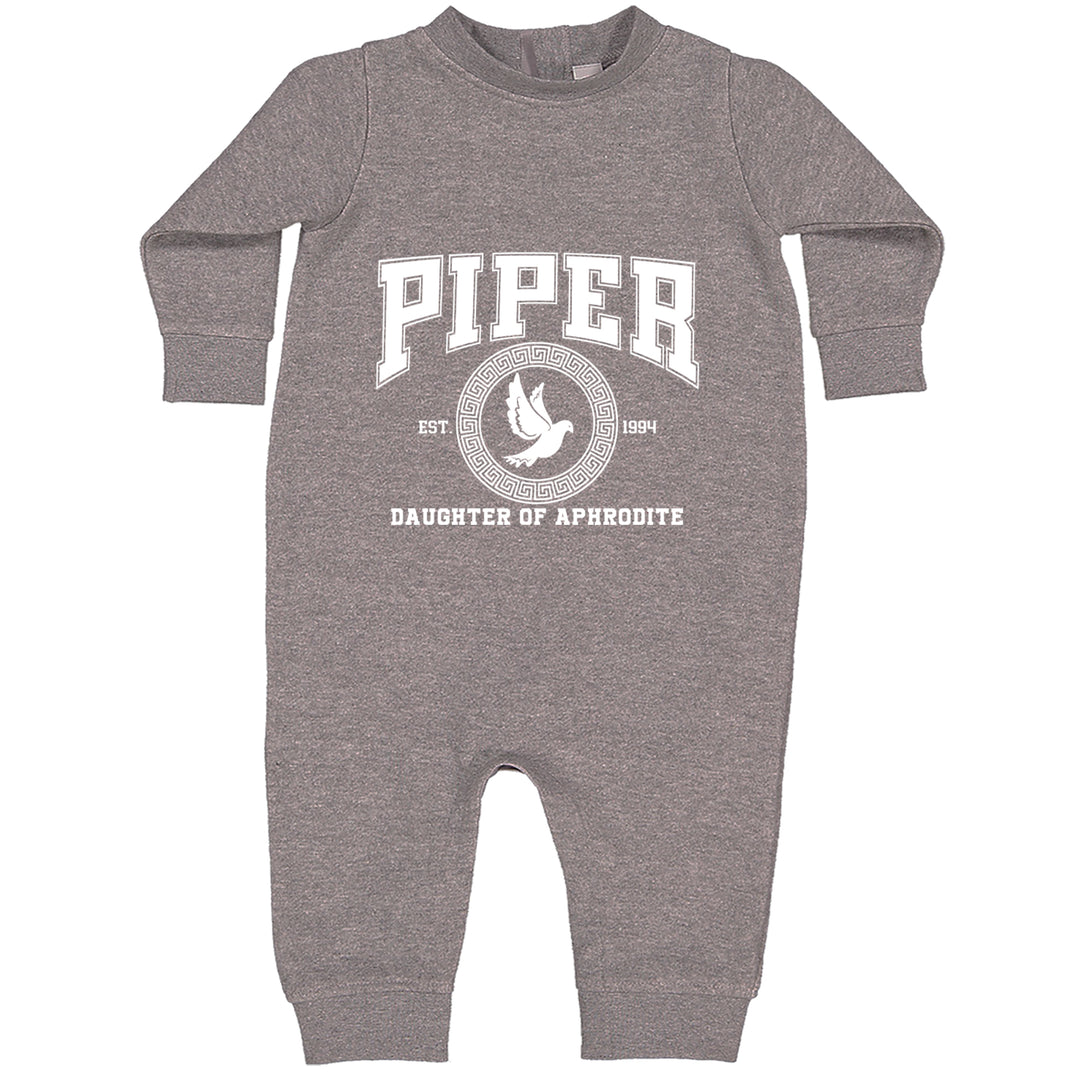 Piper Daughter of Aphrodite Rebel Heart Toddler Hoodie Or Infant Fleece Romper Heather Grey