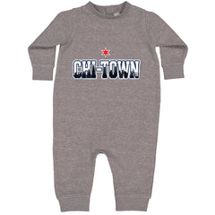 Chicago Chi-Town City Pride Toddler Hoodie Or Infant Fleece Romper Heather Grey