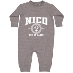 Nico Son of Hades Underworld Crest Toddler Hoodie Or Infant Fleece Romper Heather Grey