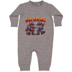 67 Lava Lightning Six Seven Meme Toddler Hoodie Or Infant Fleece Romper Heather Grey