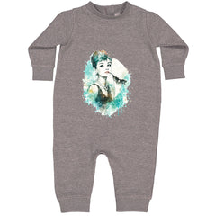 Mrs. Herpburn Iconic Watercolors Toddler Hoodie Or Infant Fleece Romper Heather Grey