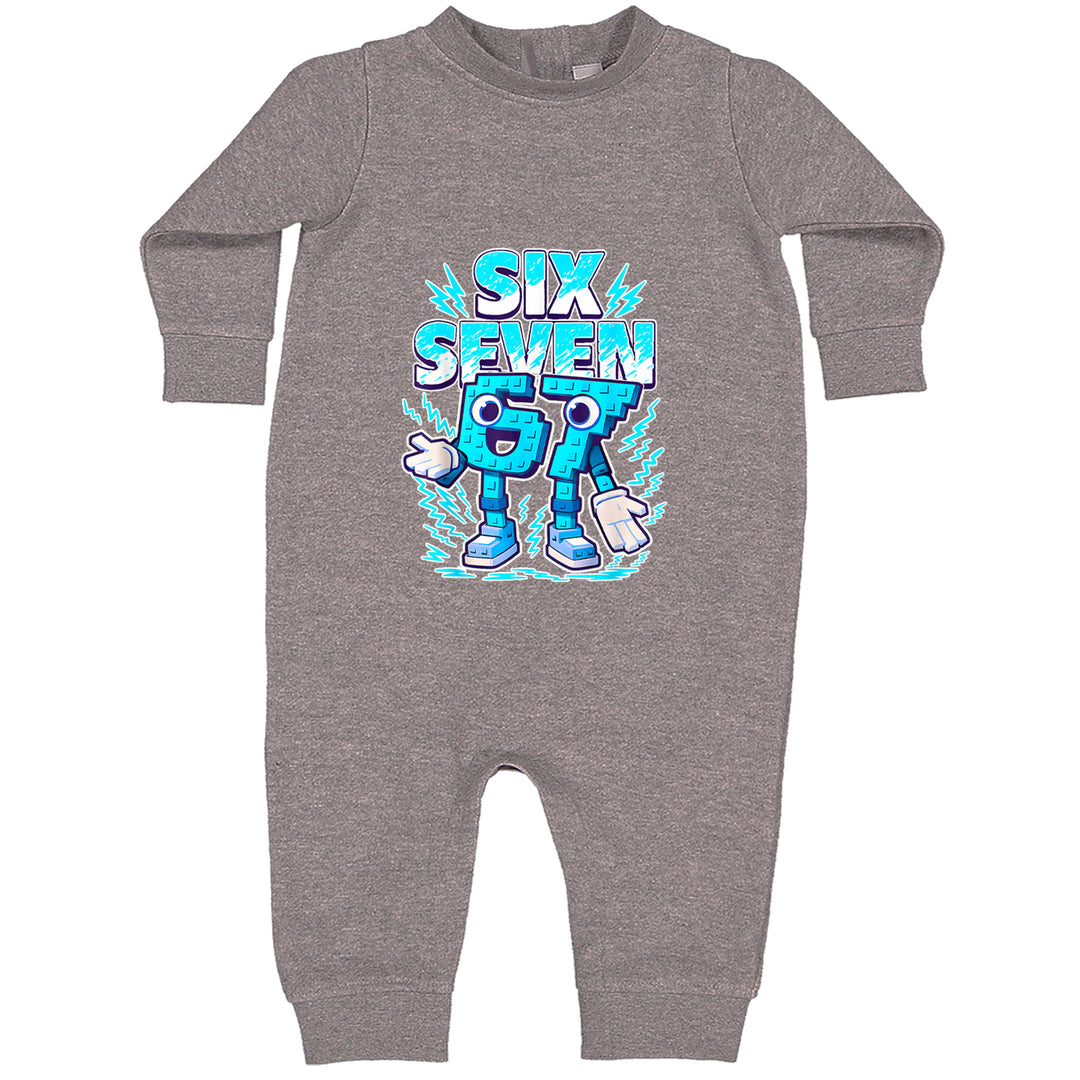67 Brainrot Meme Slang Toddler Hoodie Or Infant Fleece Romper Heather Grey