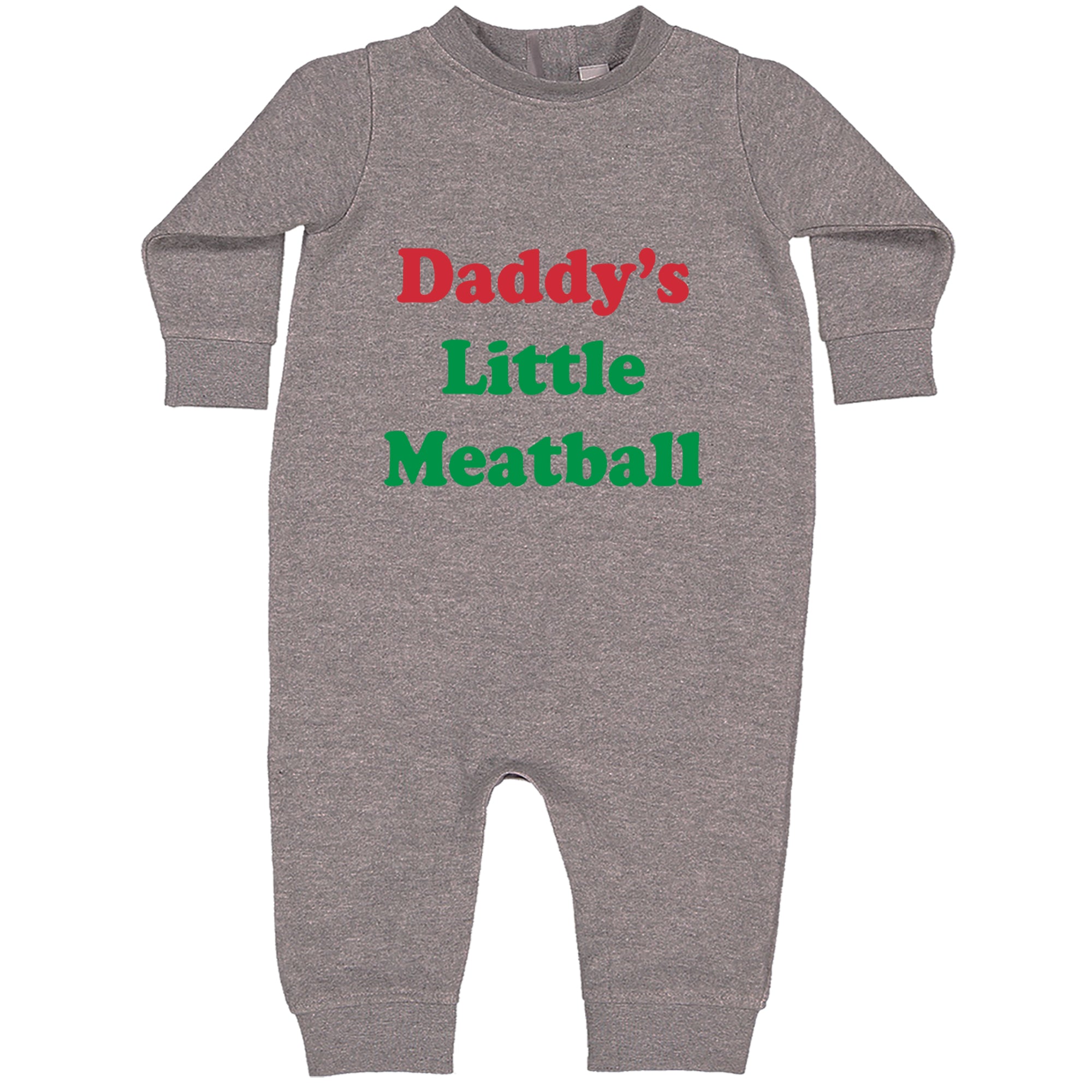 Daddy's Little Meatball Love Island Toddler Hoodie Or Infant Fleece Romper Heather Grey