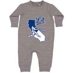 Los Angeles Baseball Batter Up Toddler Hoodie Or Infant Fleece Romper Heather Grey