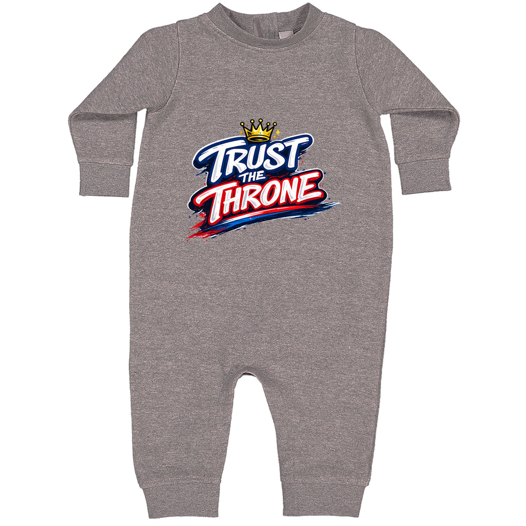 Trust The Throne Crown Philly Hoops Toddler Hoodie Or Infant Fleece Romper Heather Grey