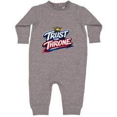 Trust The Throne Crown Philly Hoops Toddler Hoodie Or Infant Fleece Romper Heather Grey