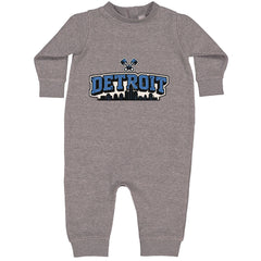 Detroit Motor City Retro Piston Toddler Hoodie Or Infant Fleece Romper Heather Grey