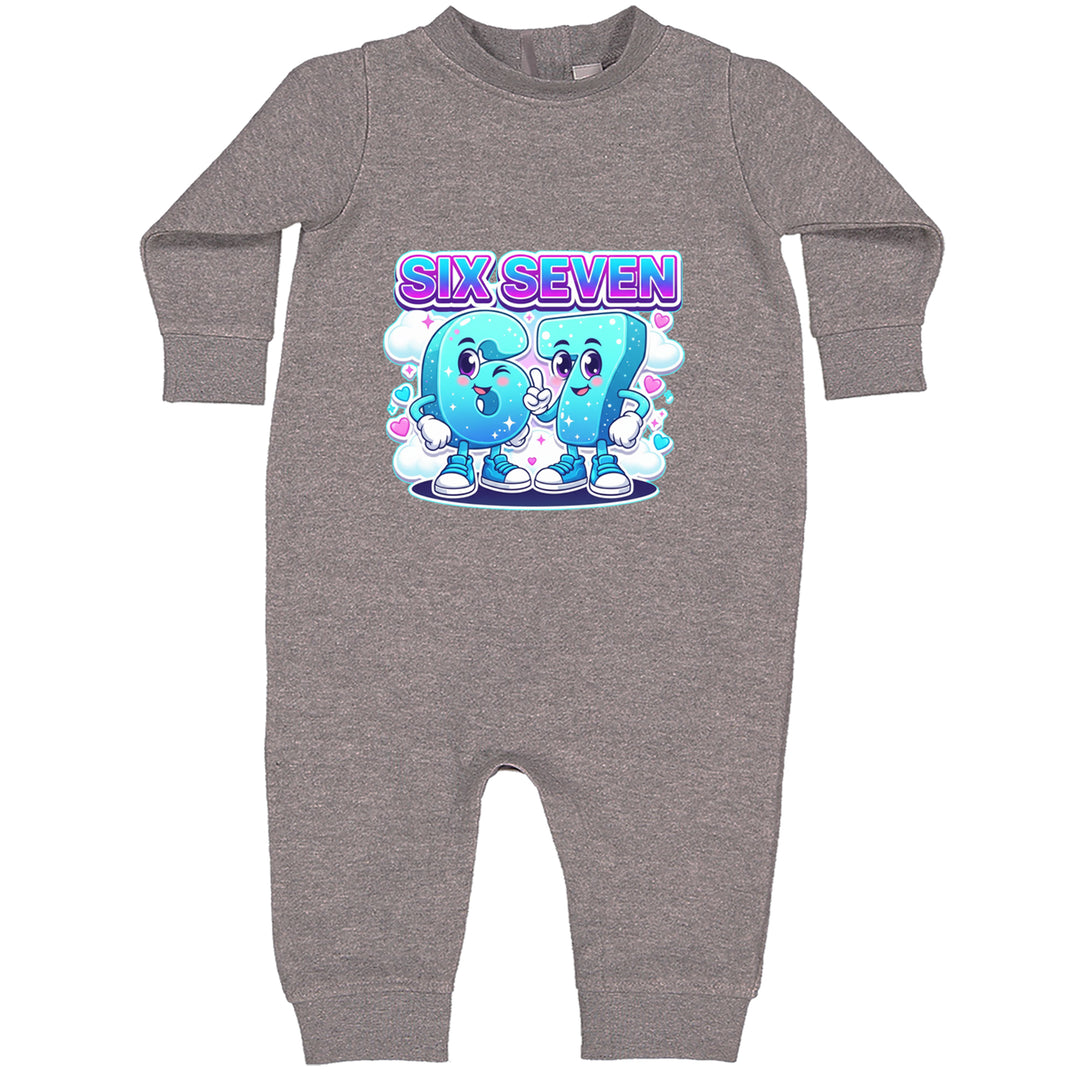 67 Six Seven Meme Kawaii Cloud Toddler Hoodie Or Infant Fleece Romper Heather Grey