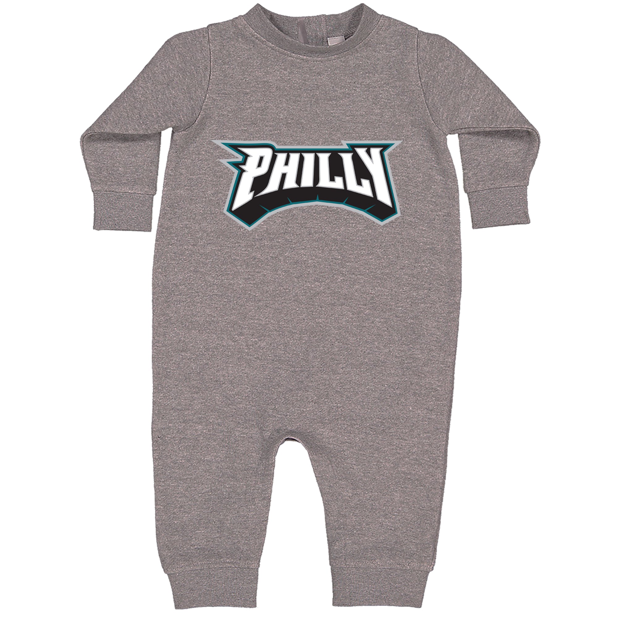 Philly Bold Block Throwback Toddler Hoodie Or Infant Fleece Romper Heather Grey